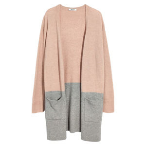 MADEWELL Kent Colorblock Gray + Pink Sweater US SMALL